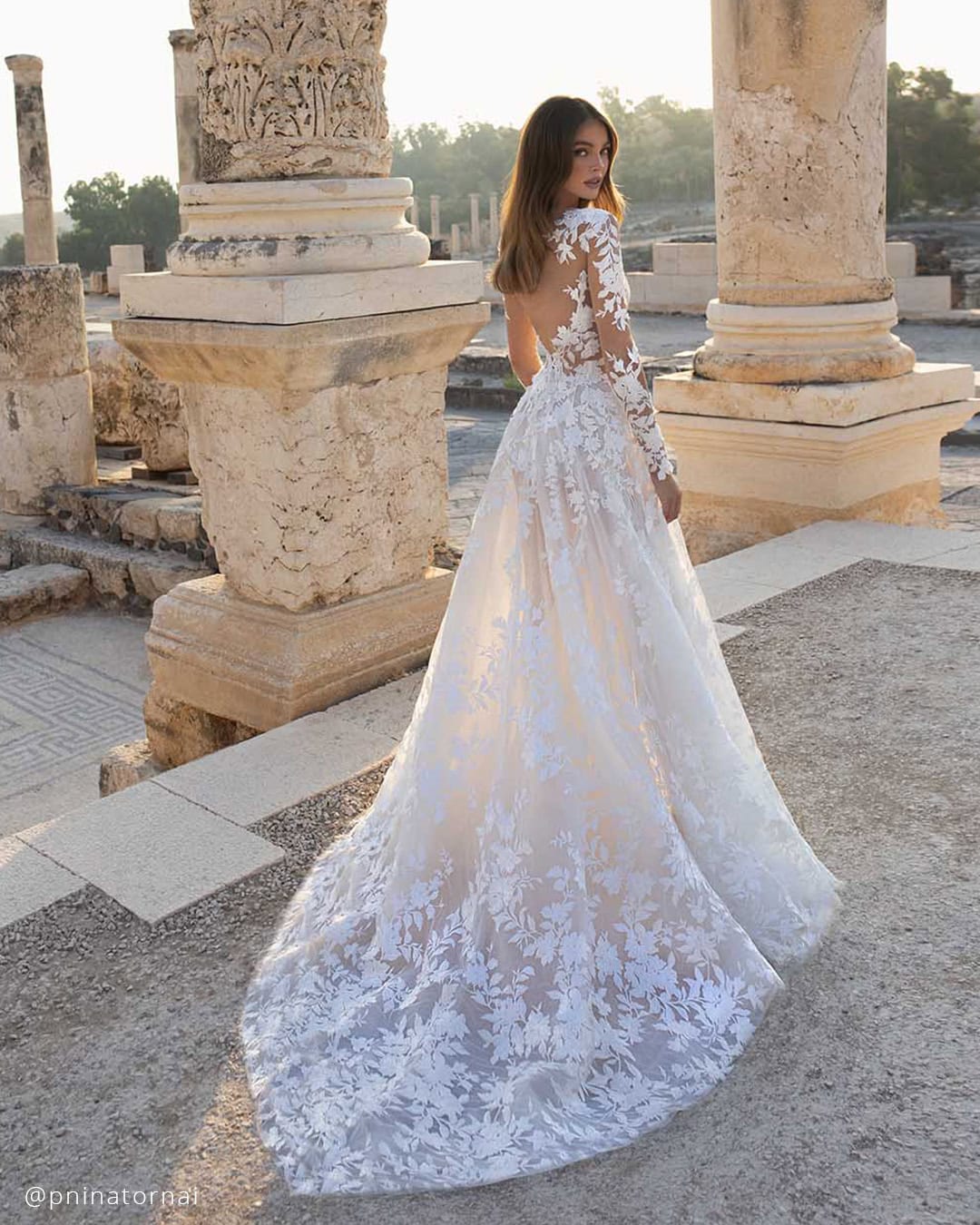 Pnina Tornai Floral Wedding Dress