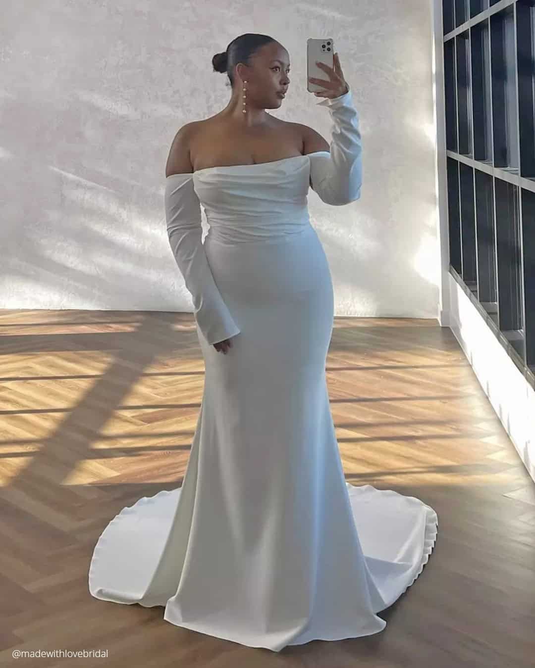 Off The Shoulder Plus Size Bridal Gowns