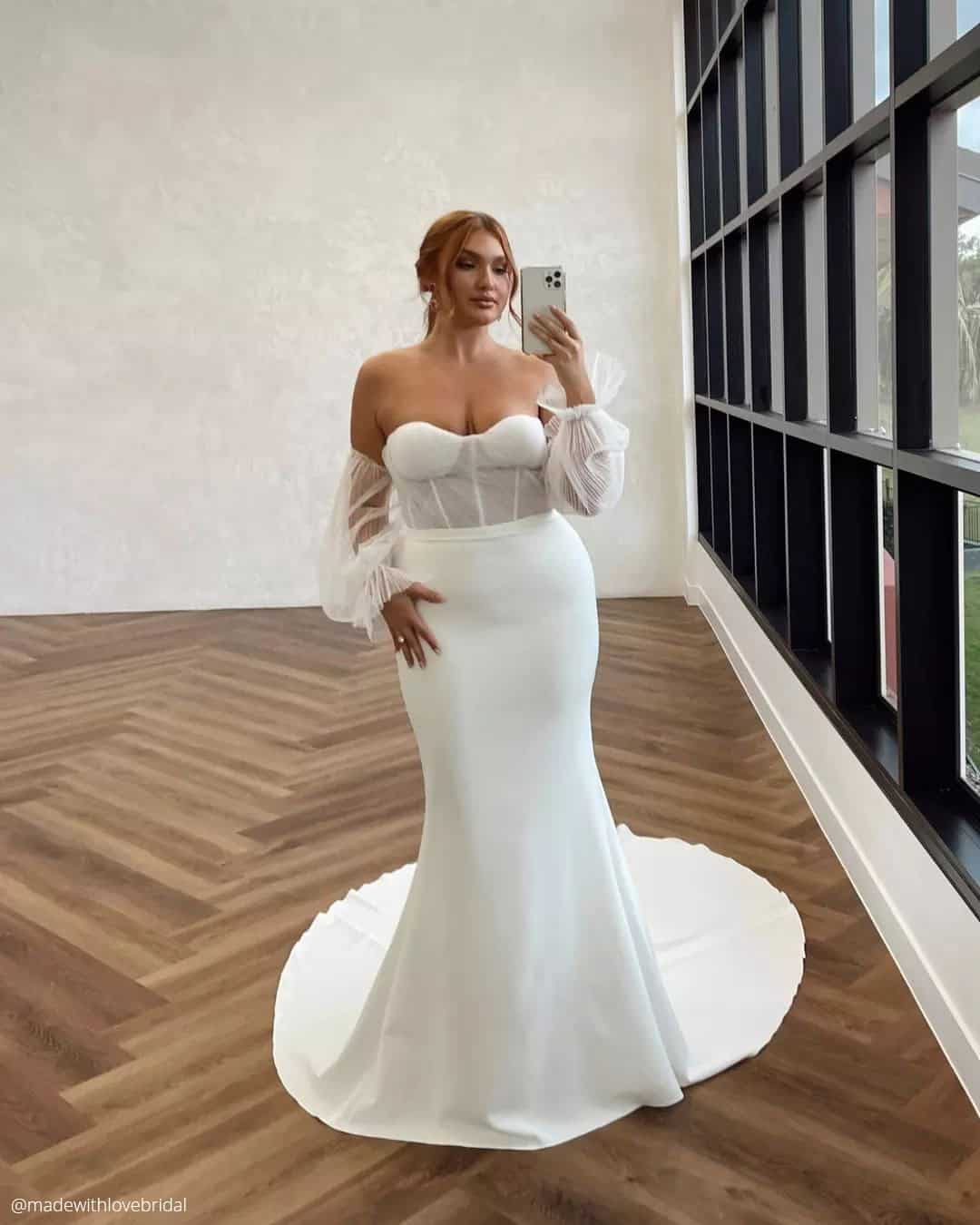 Off The Shoulder Plus Size Bridal Gowns