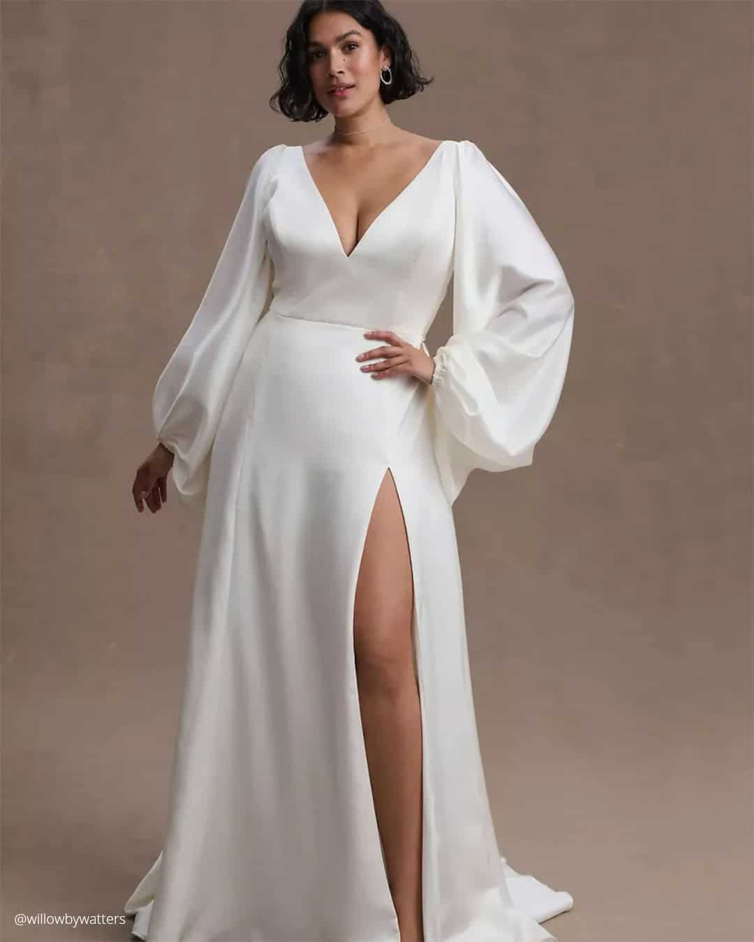 Puff Sleeve Plus Size Bridal Dresses