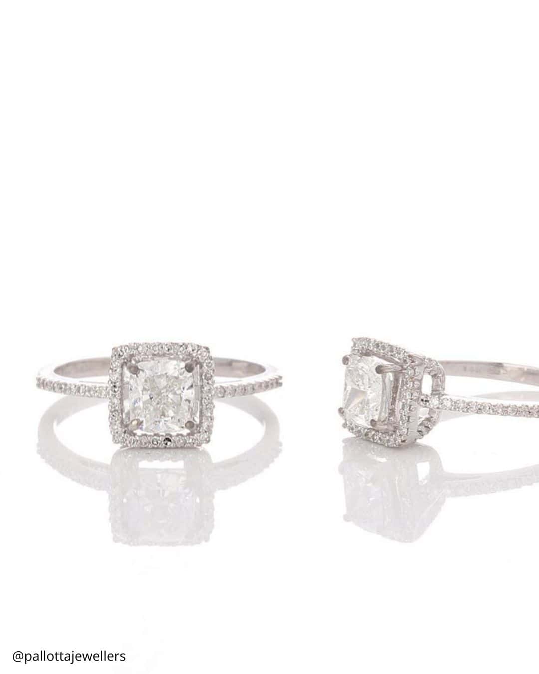 Halo Princess Cut Engagement Rings