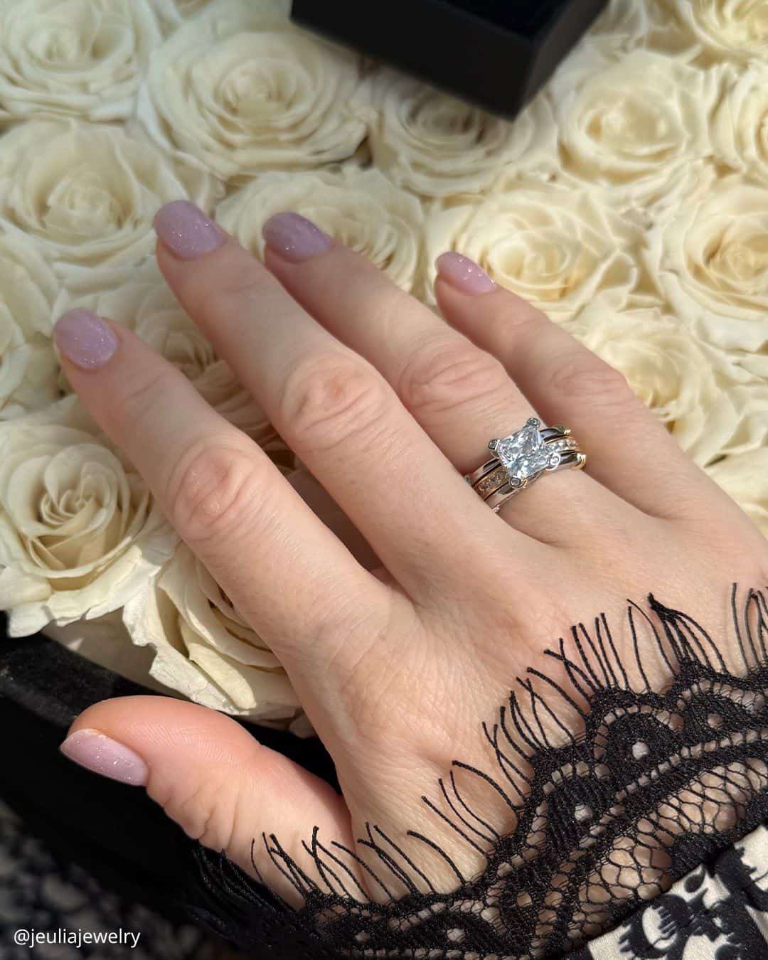Princess Cut Diamond Rings In Set