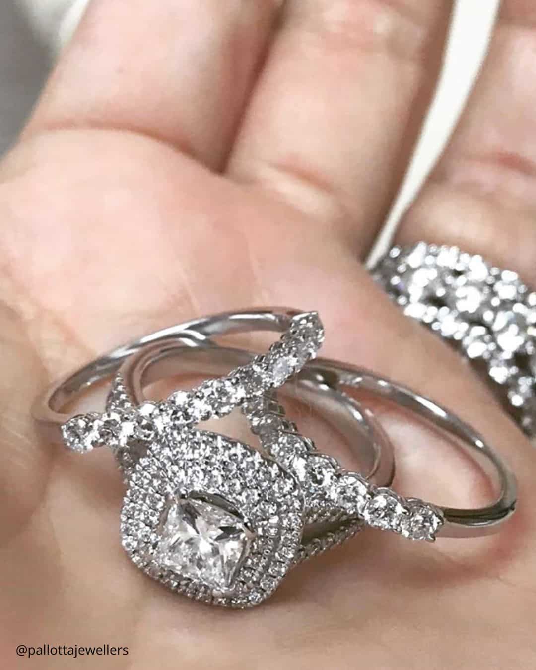 Halo Princess Cut Engagement Rings