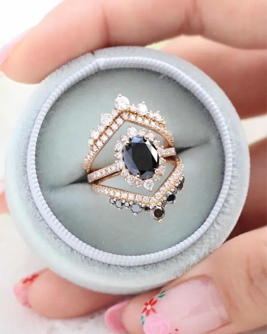 Pave Diamond Bands In Rose Gold Wedding Ring Sets