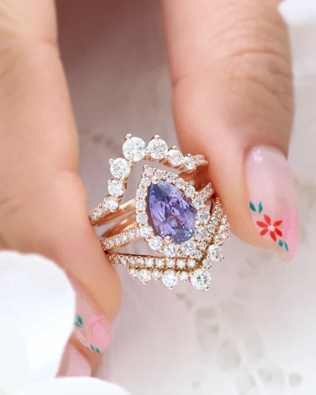Unique Rose Gold Engagement Rings With Gems