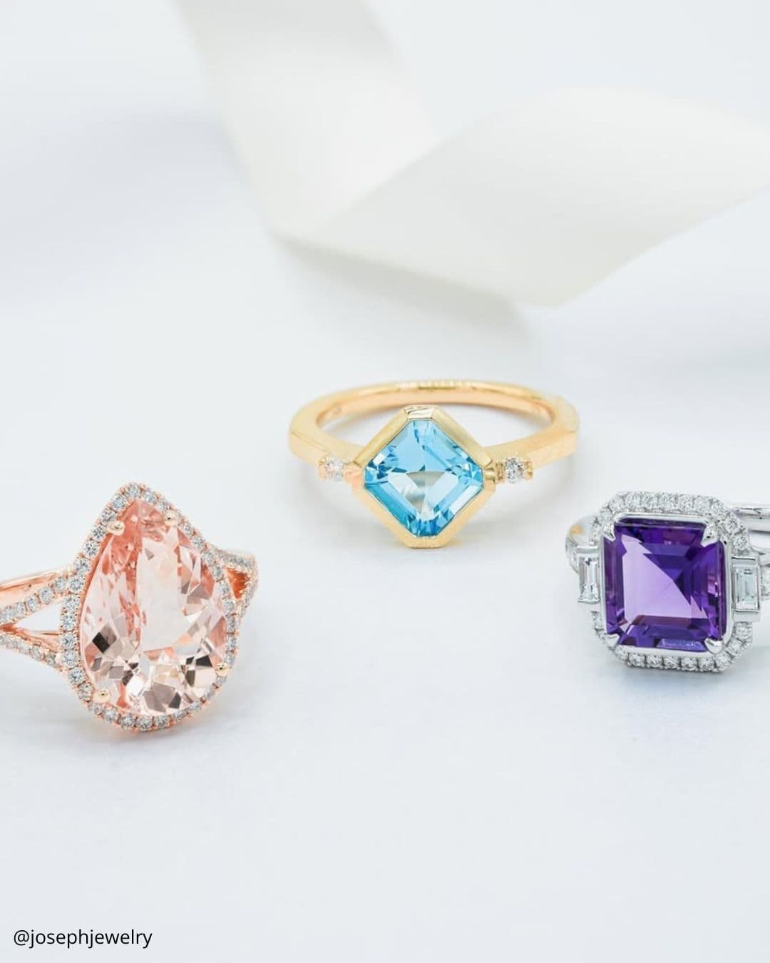 Sapphire Halo Rings
