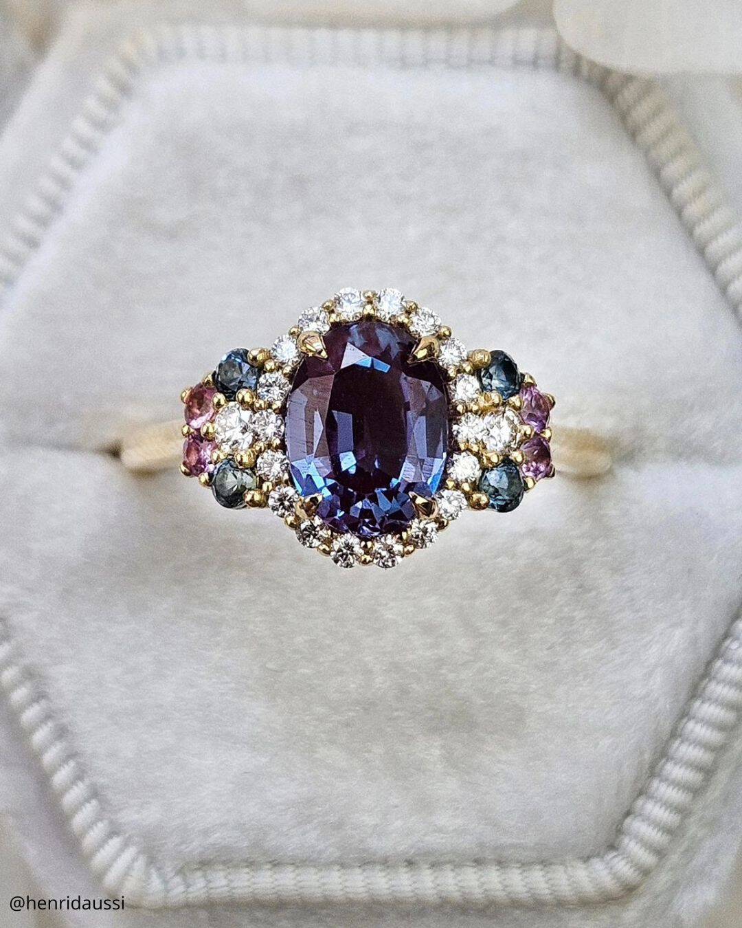 Sapphire Halo Rings