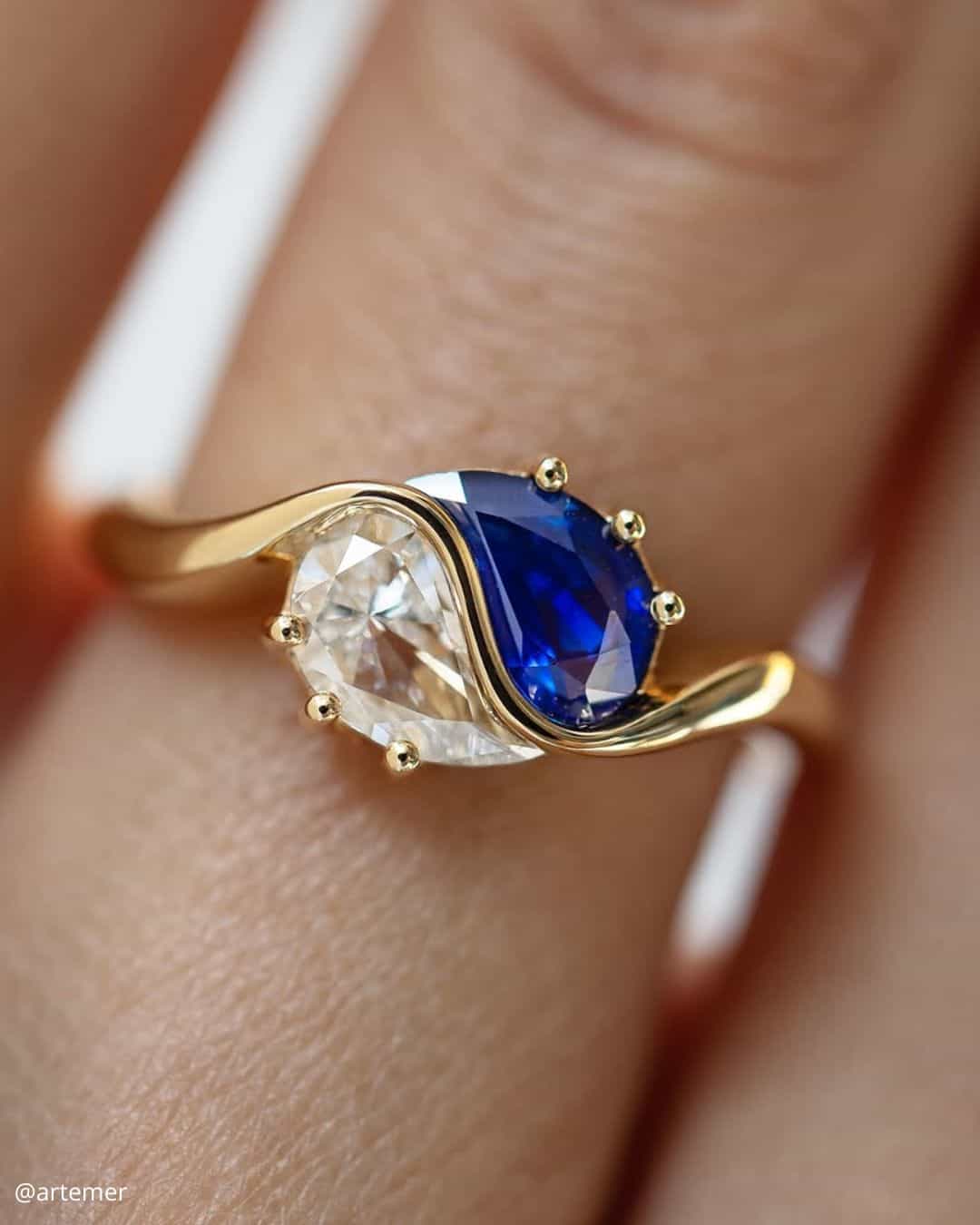 Sapphire Halo Rings