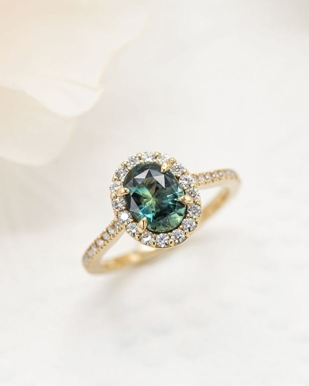 Sapphire Halo Rings