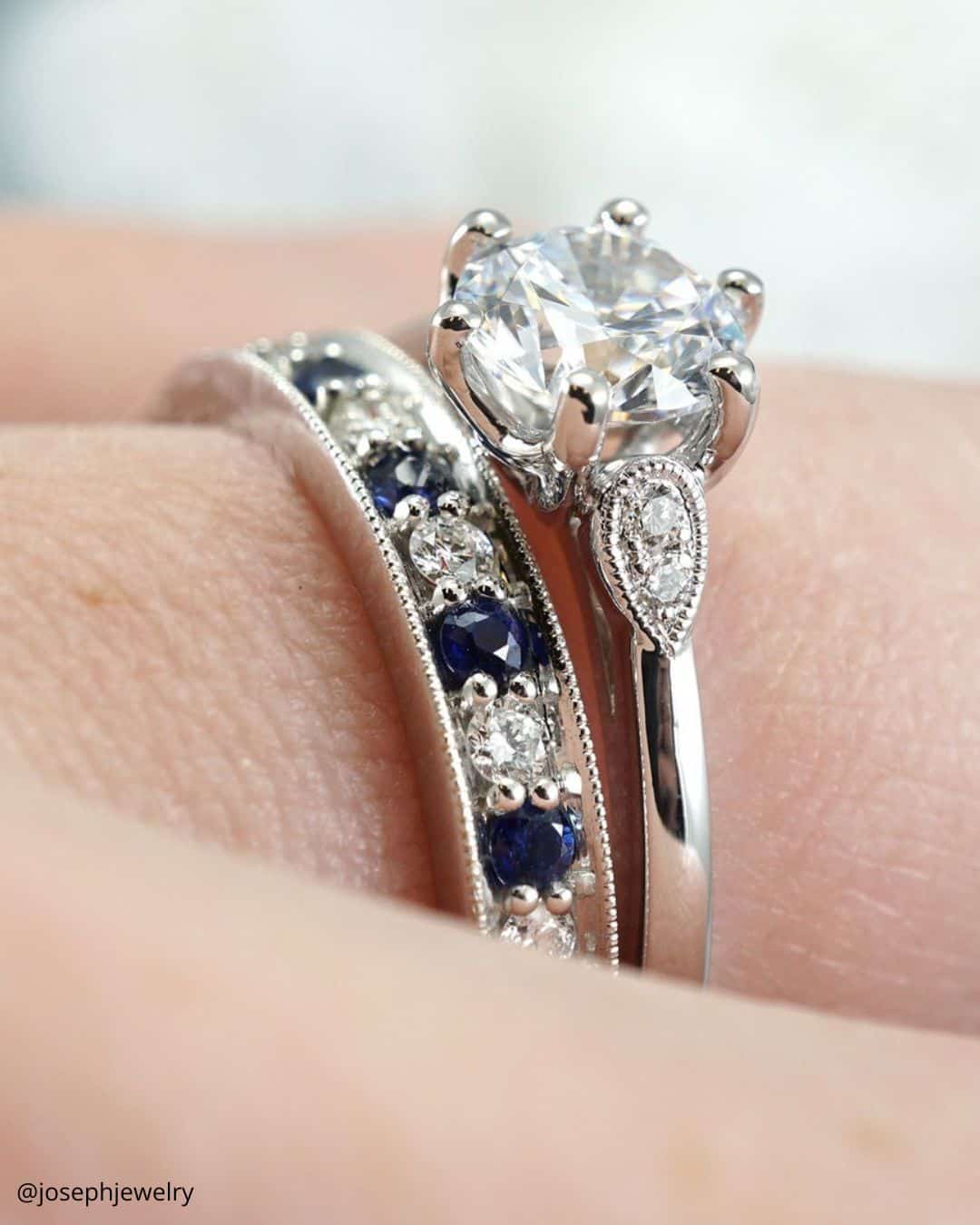 White Gold Rings With Beautiful Sapphires