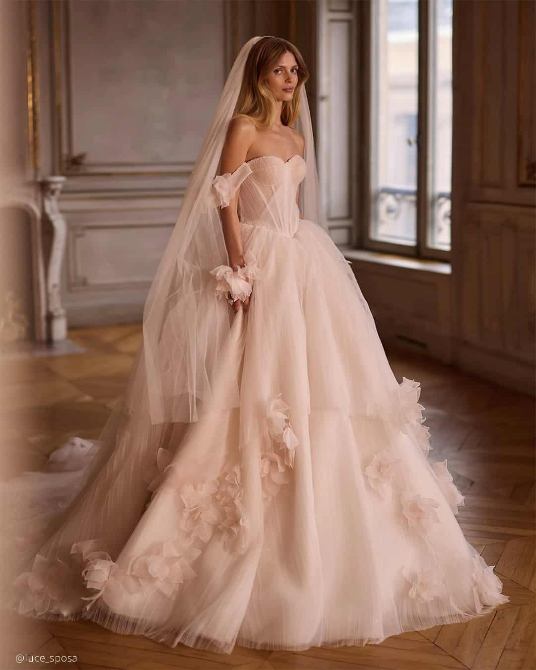 Ball Gown Diamond Cinderella Wedding Dresses