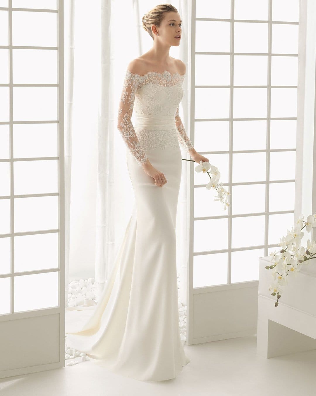 Off The Shoulder Lace Wedding Dresses