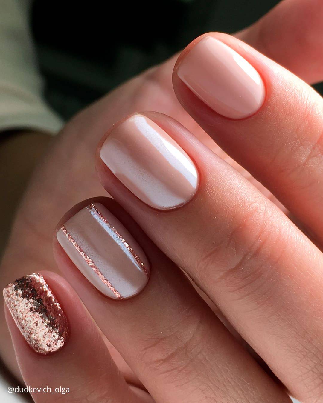 Simple Short Wedding Nails