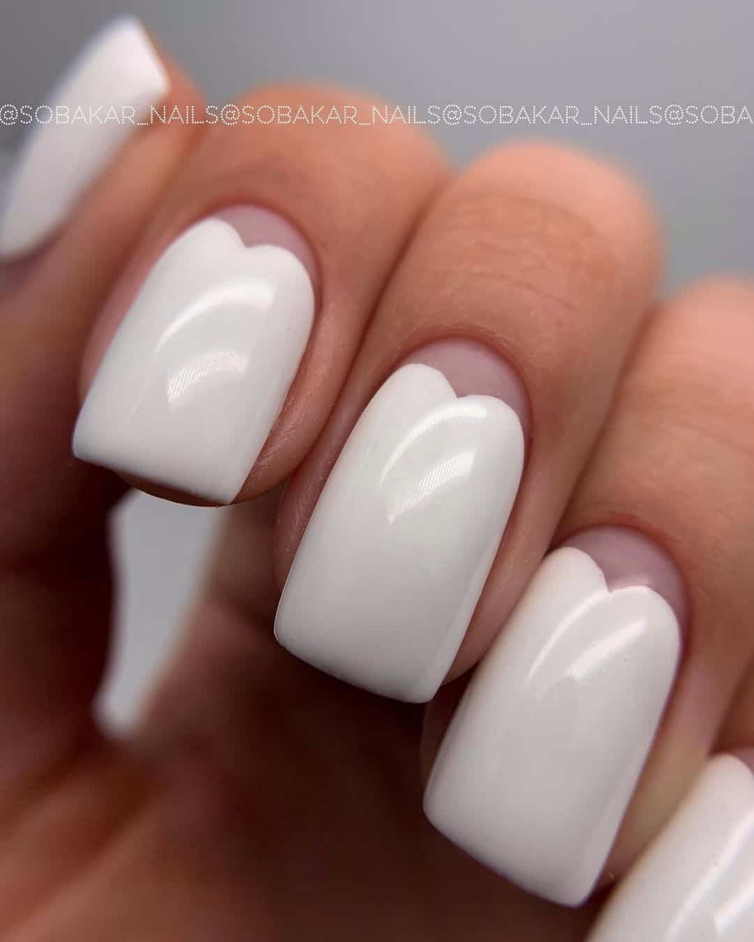Short Black And White Wedding Nails