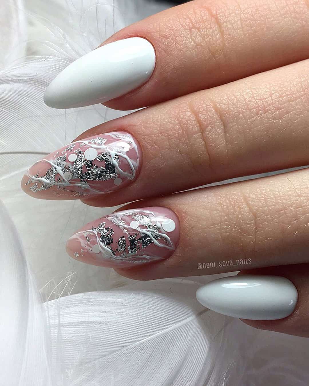 White Nails for Wedding