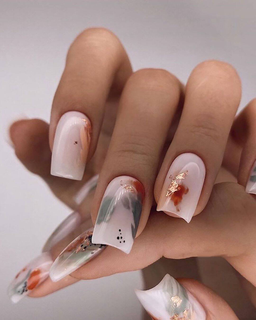 Wedding Nails with Glitter