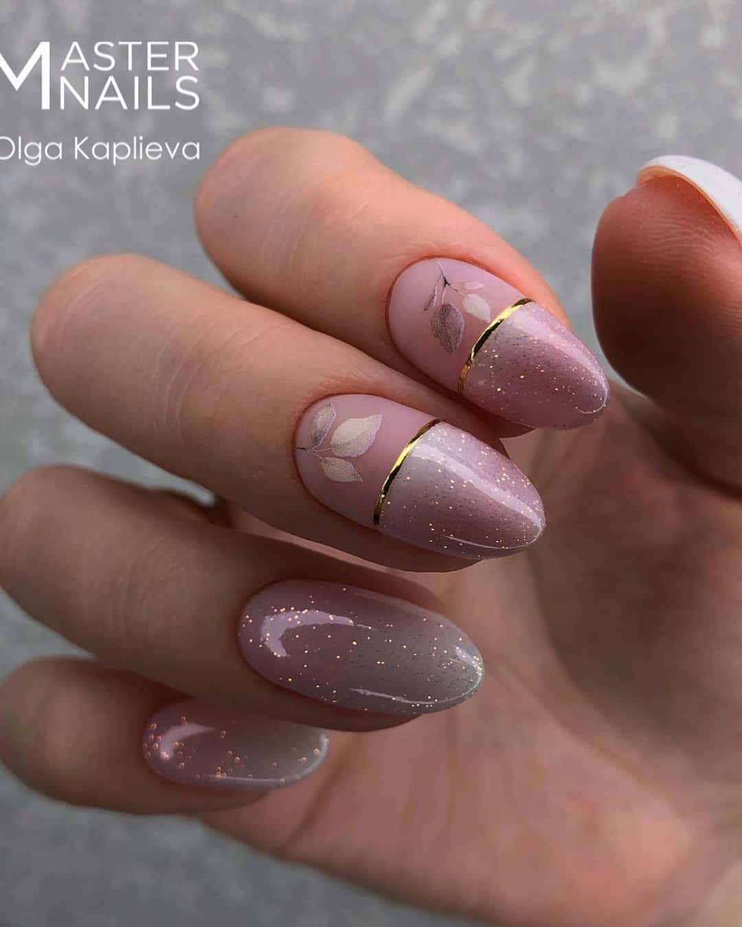 Wedding Nails with Glitter
