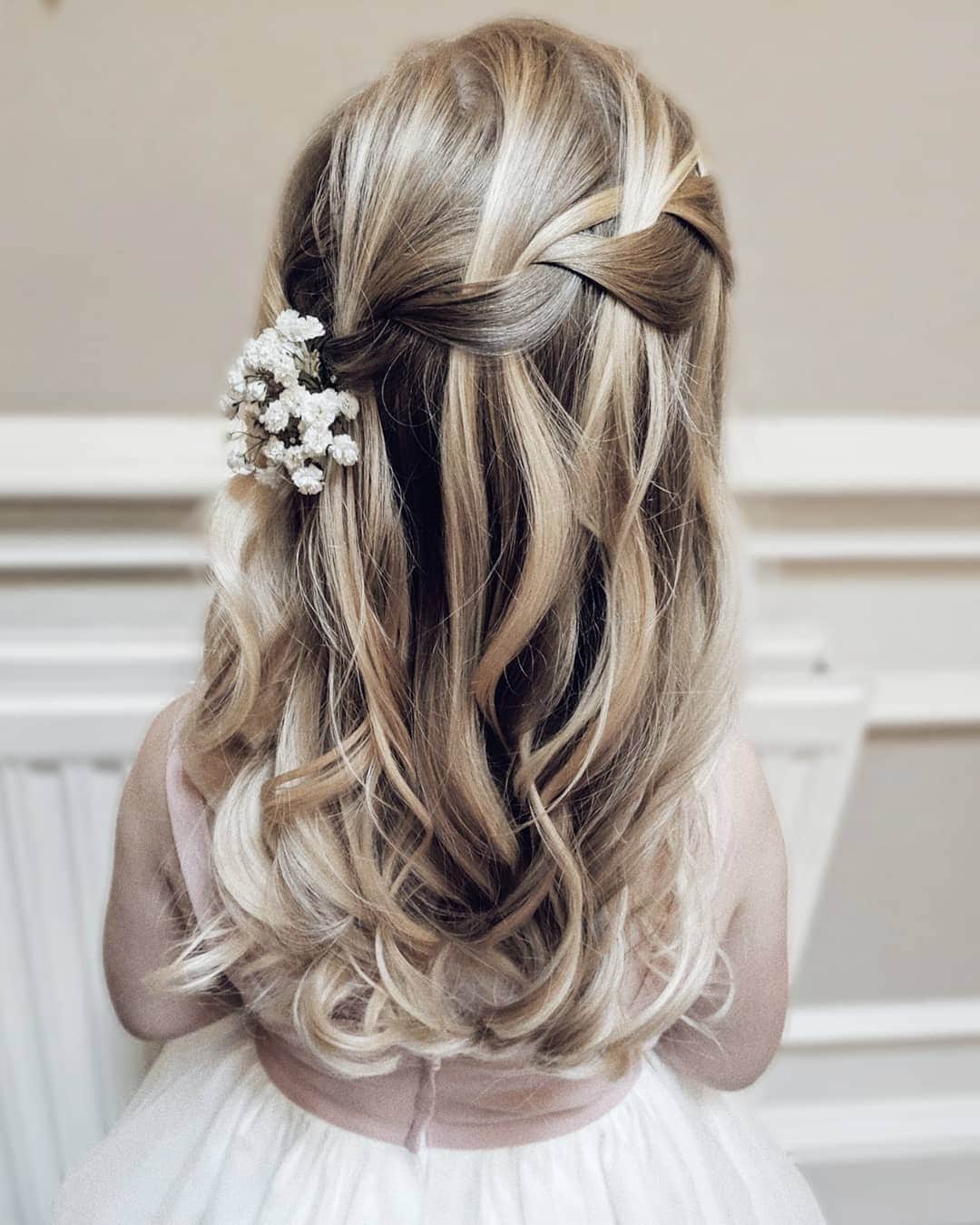 Half Up Flower Girl Hairstyles