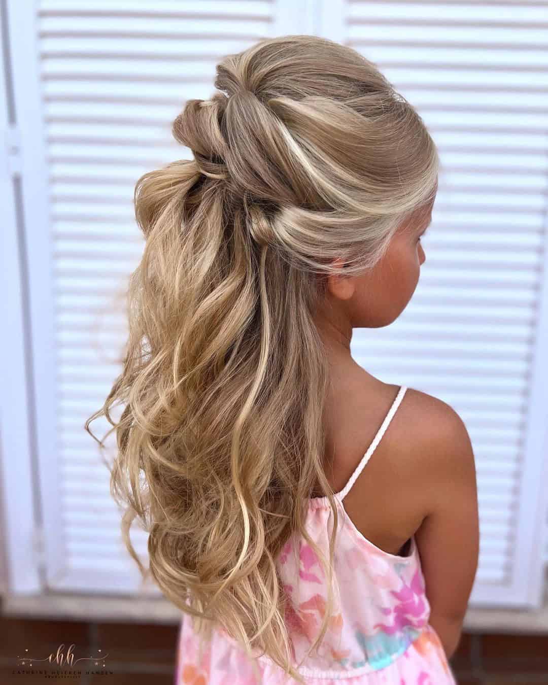 Half Up Flower Girl Hairstyles