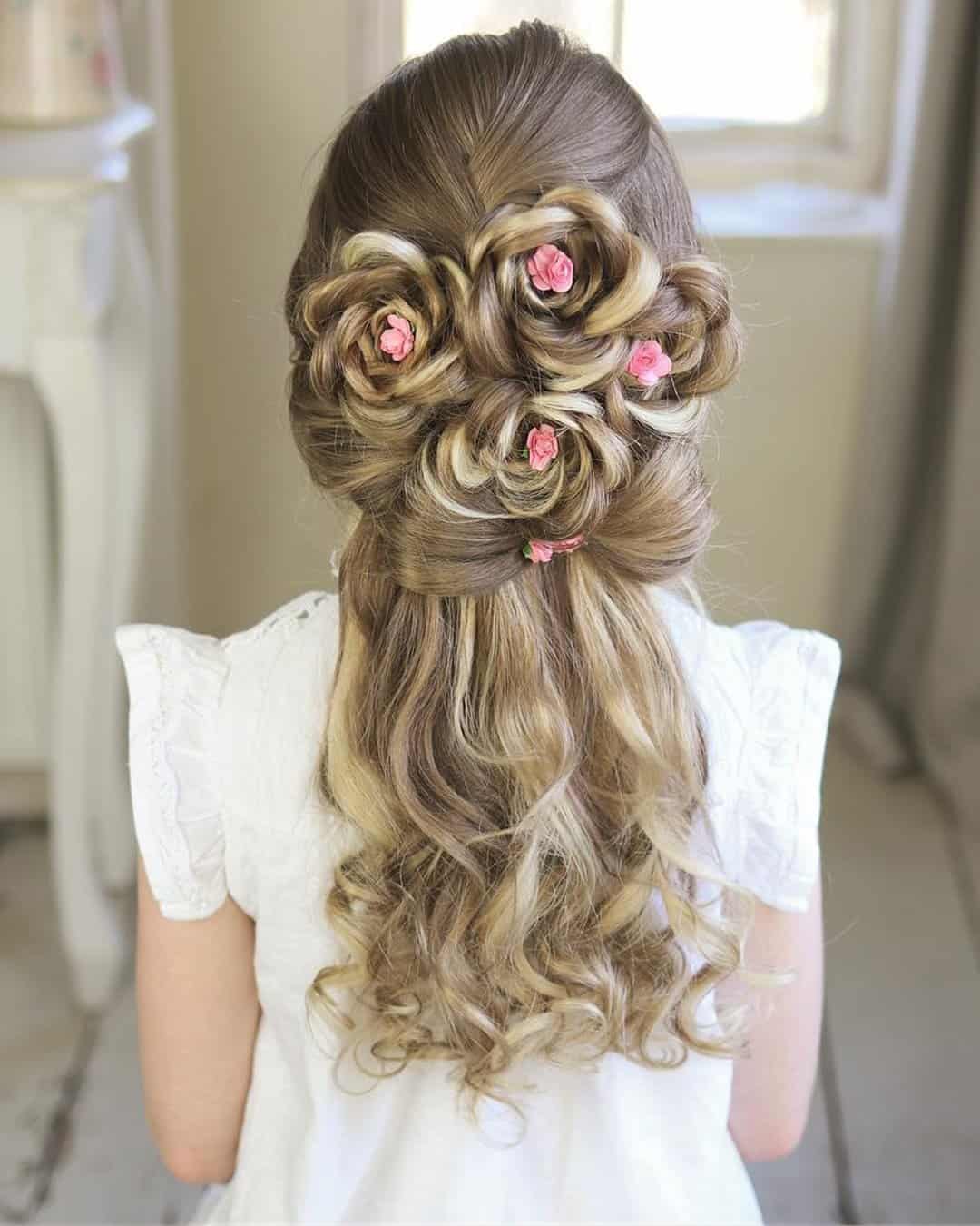 Half Up Flower Girl Hairstyles