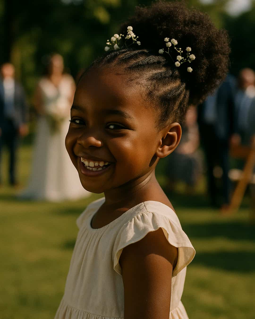 Simple Rustic Flower Girl Hair