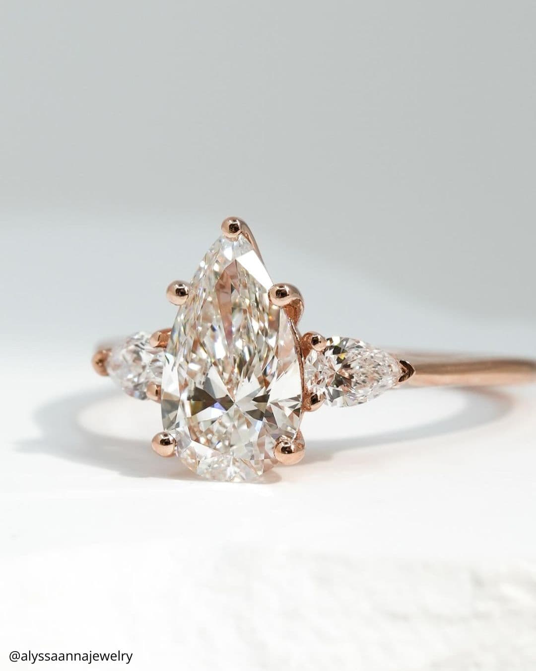 Stone Rose Gold Engagement Rings