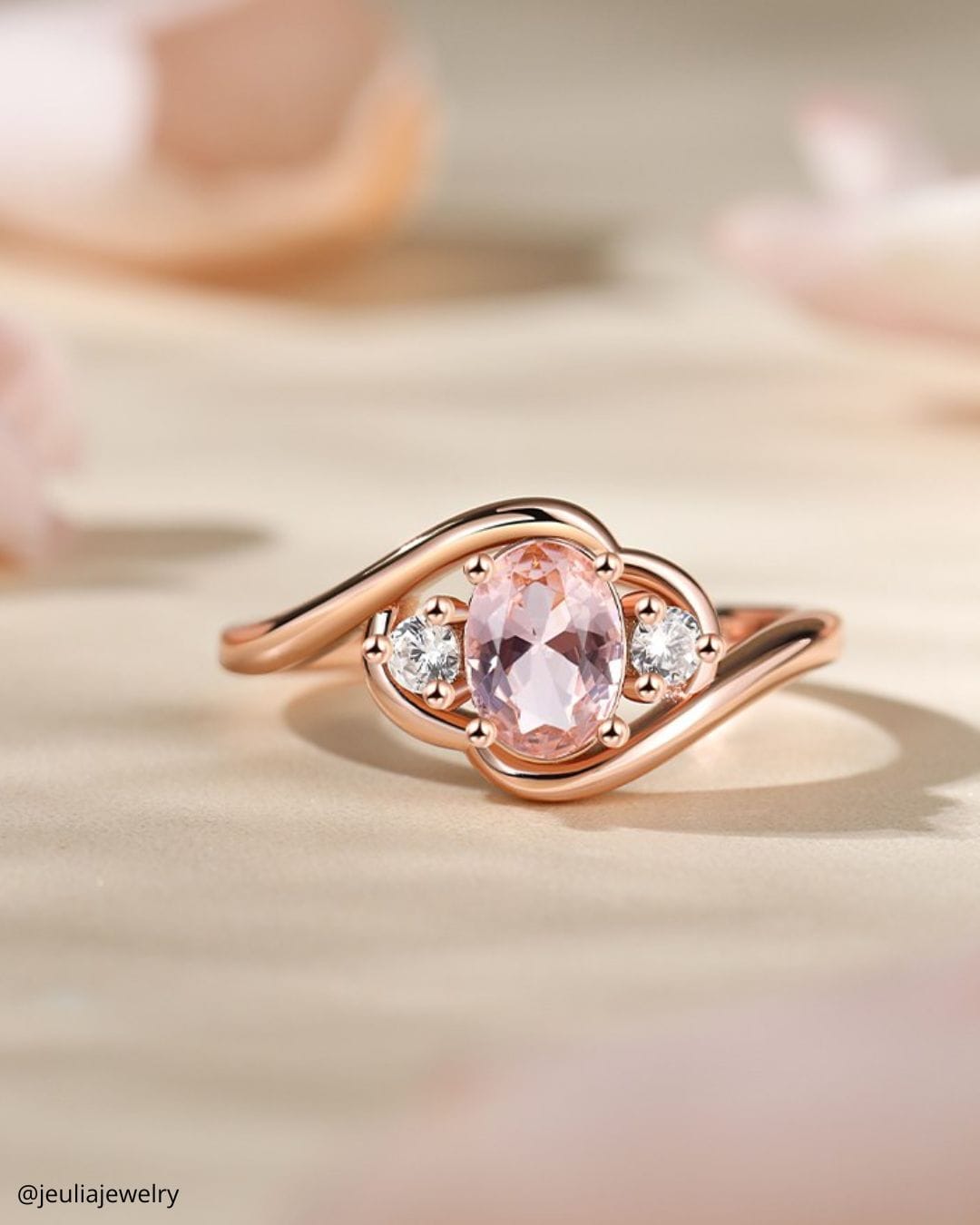 Stone Rose Gold Engagement Rings