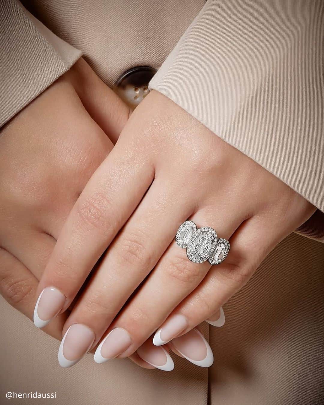 Round Cut Three Stone Rings