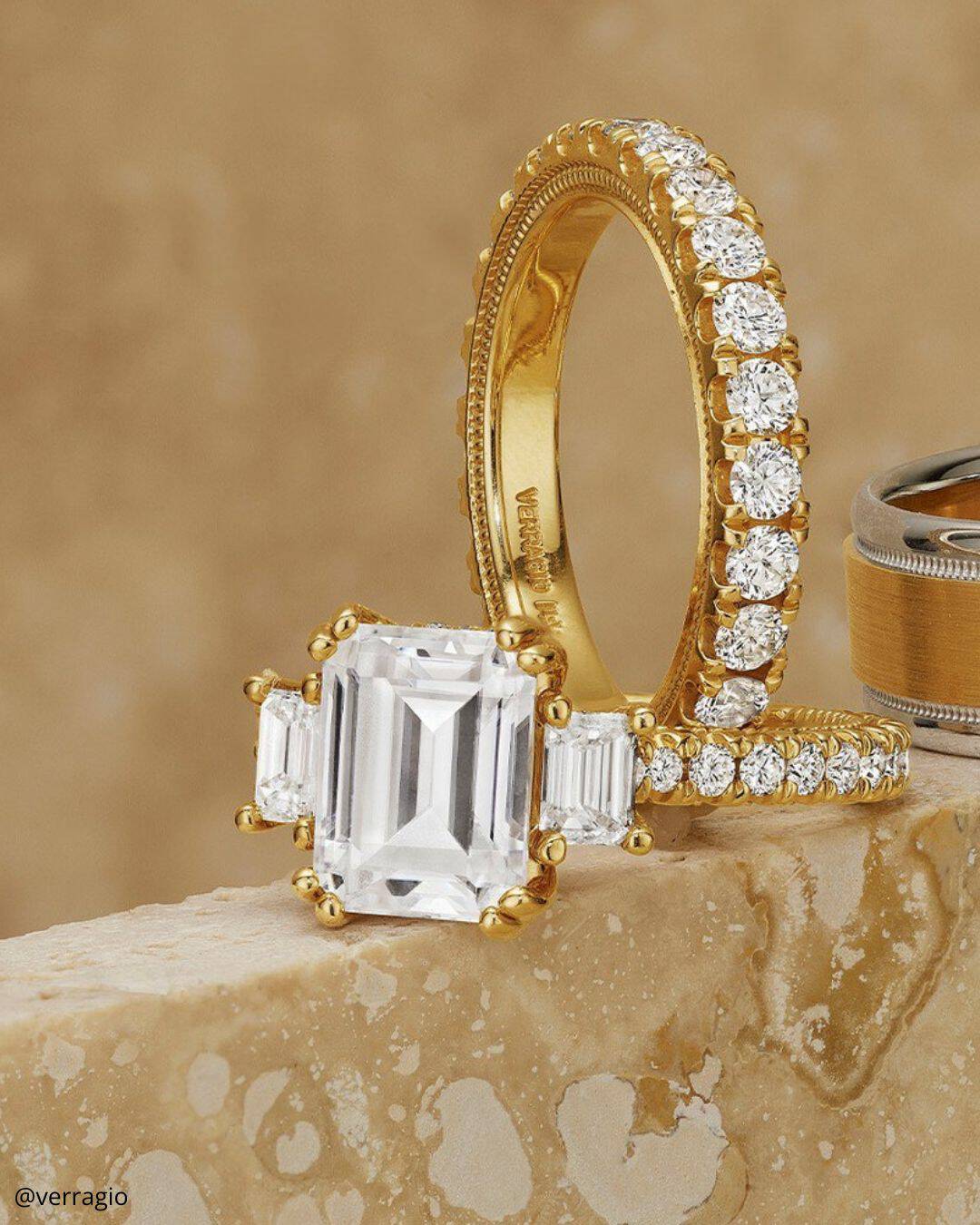 Halo 3 Stone Engagement Rings