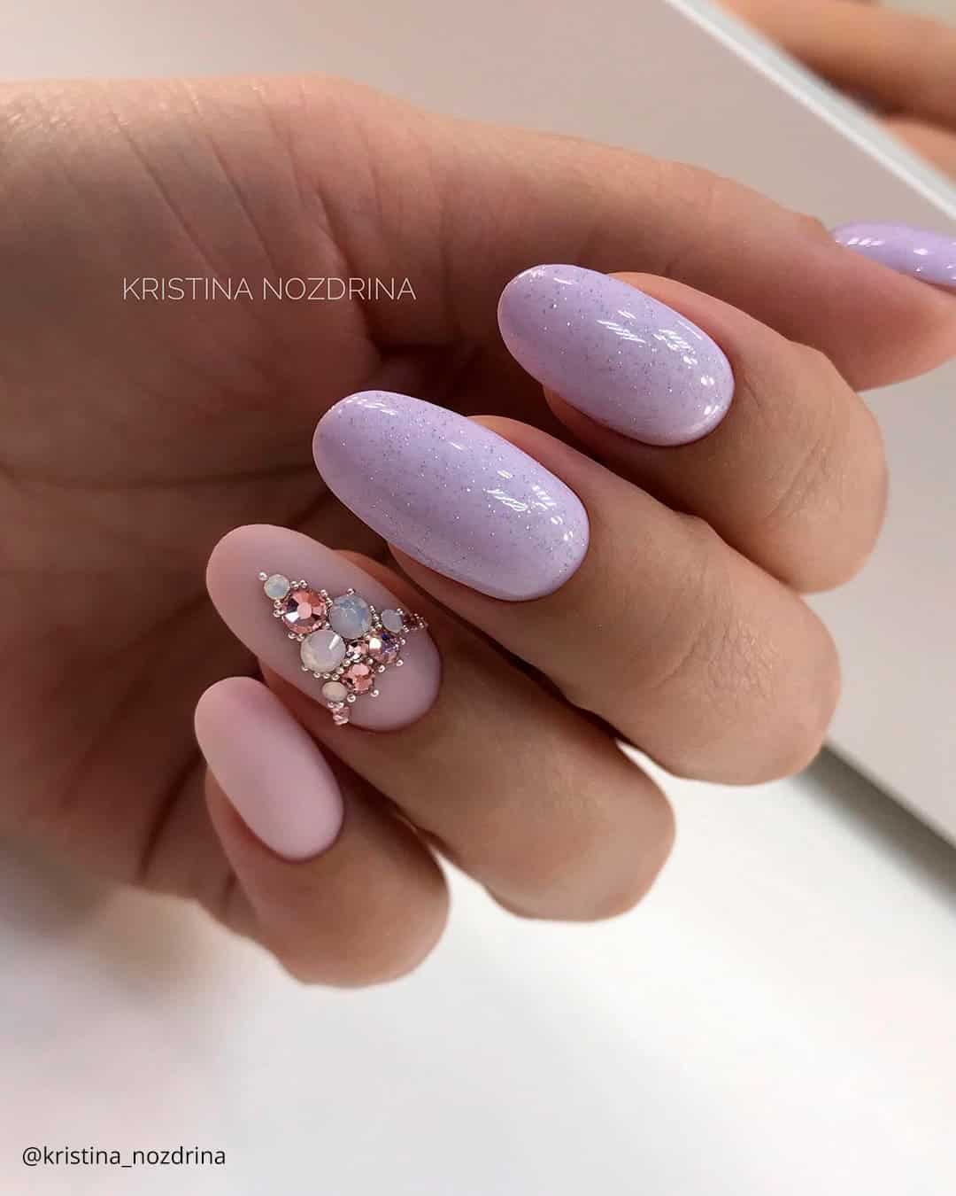 Nude Nails With Gems