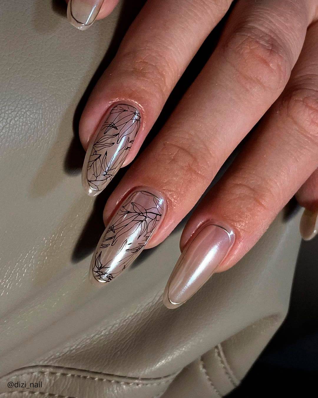 Nude Chrome Nails
