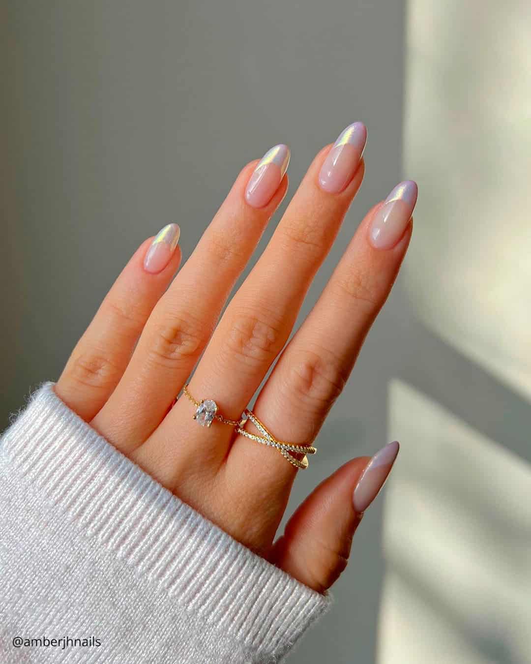 Nude Chrome Nails