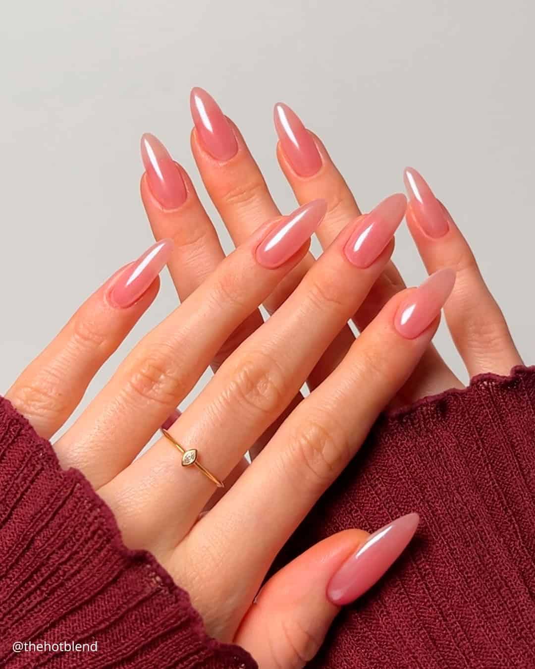 Nude Chrome Nails