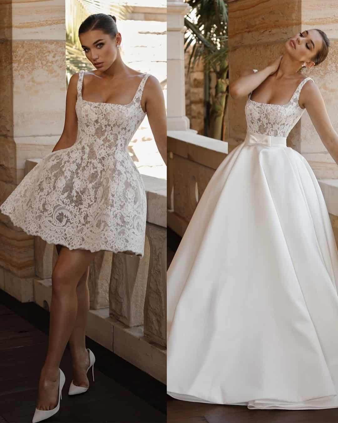 Long To Short Convertible Wedding Dress Ideas