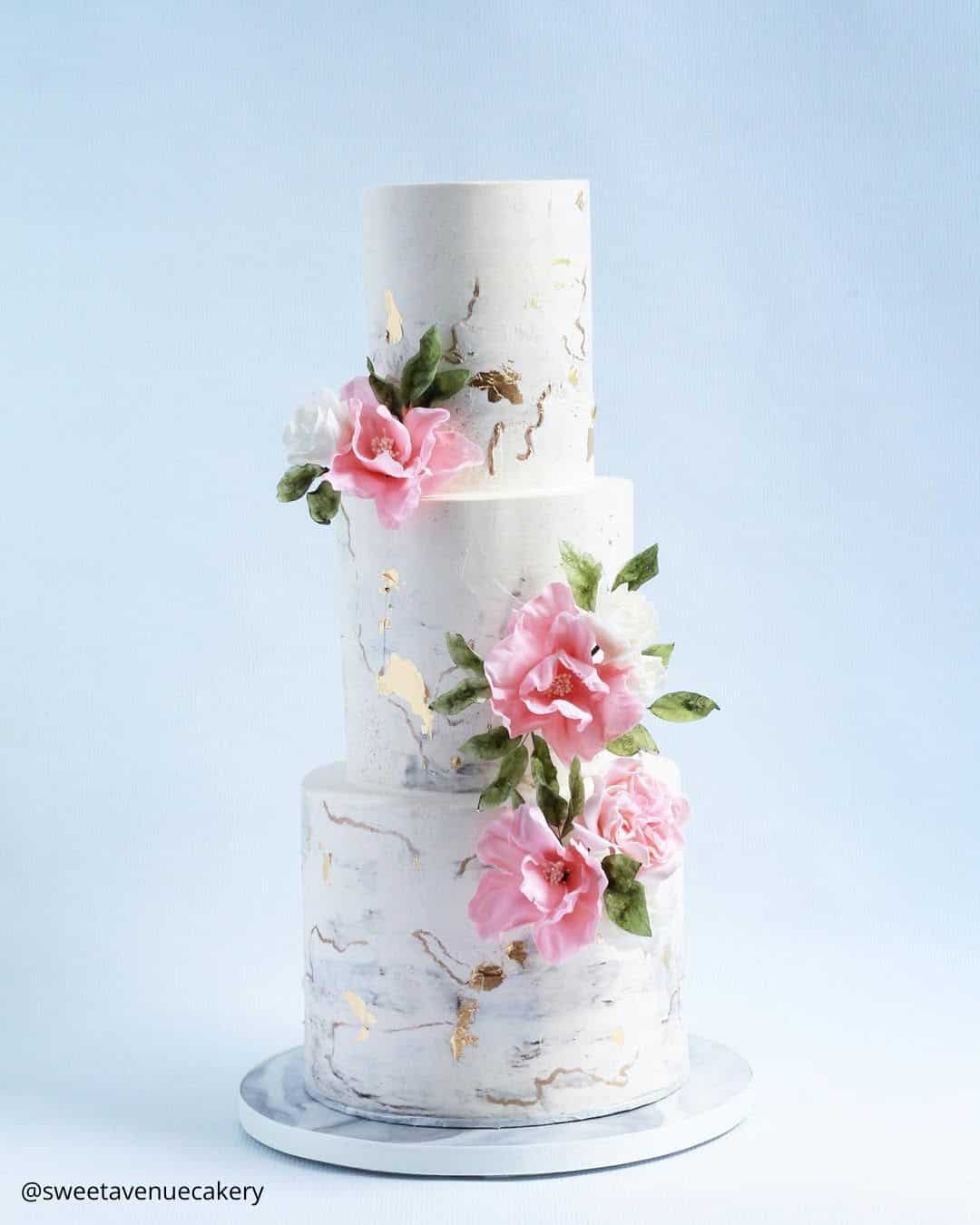 Light Gray Marble Wedding Cakes