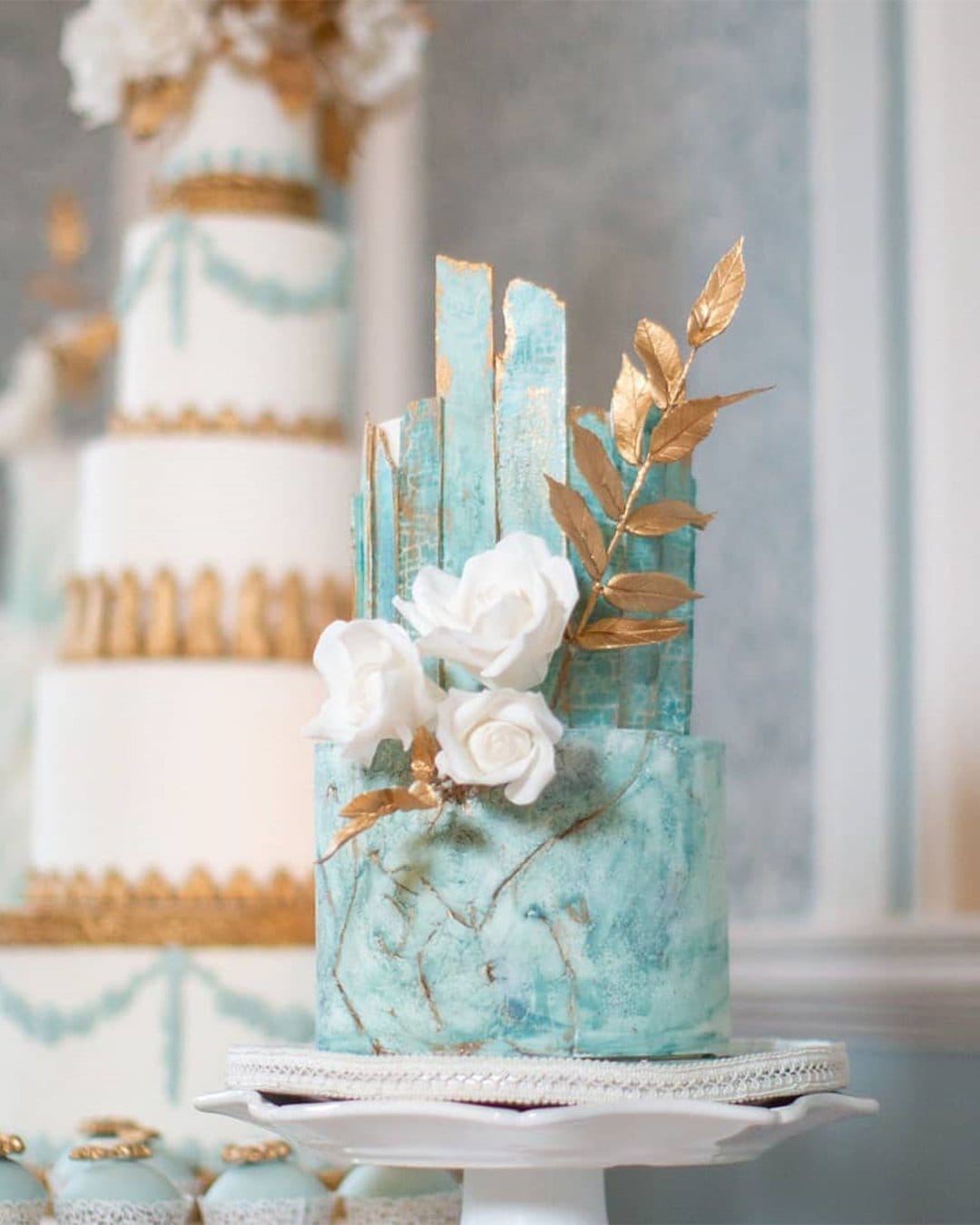 Light Gray Marble Wedding Cakes