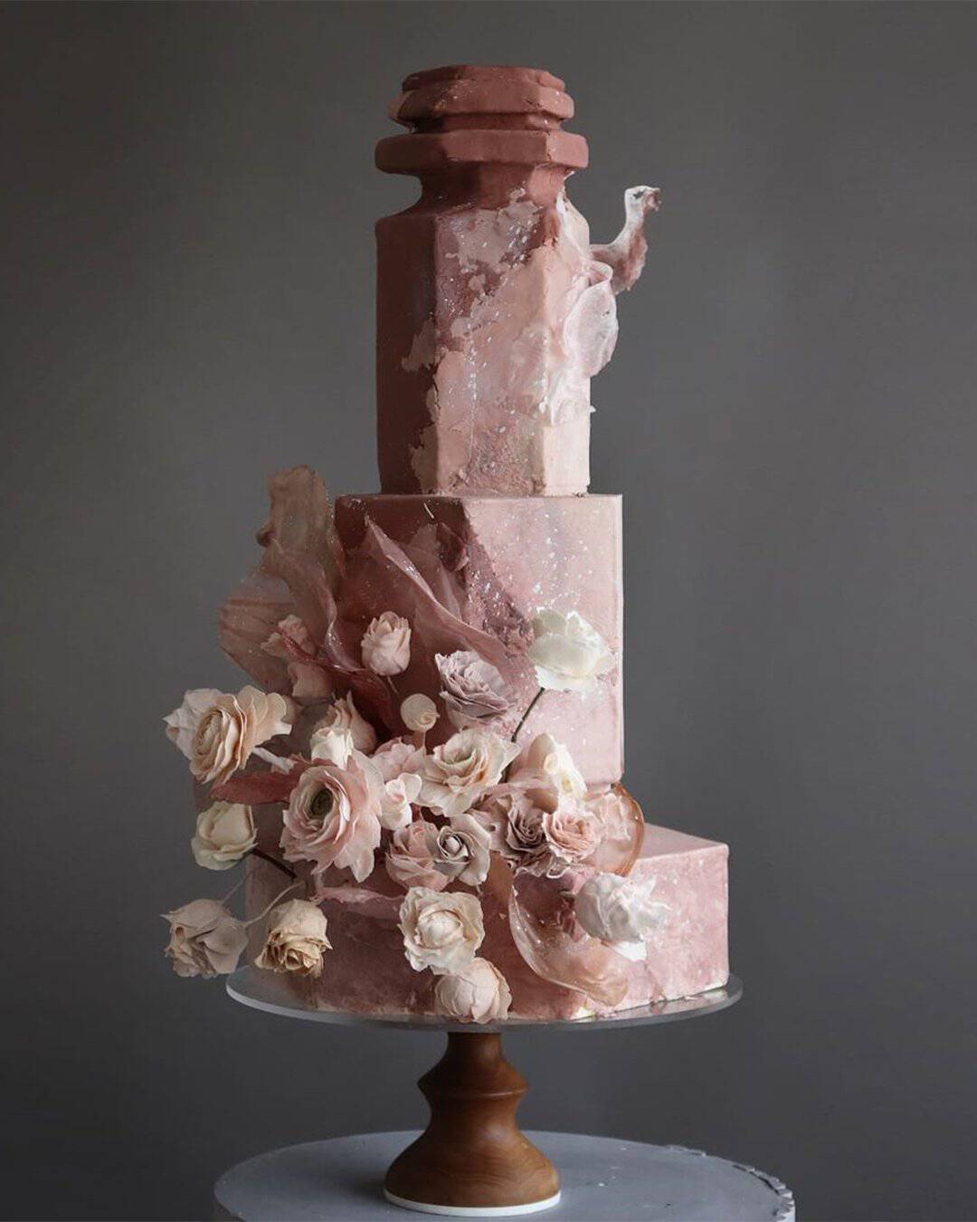 Light Gray Marble Wedding Cakes