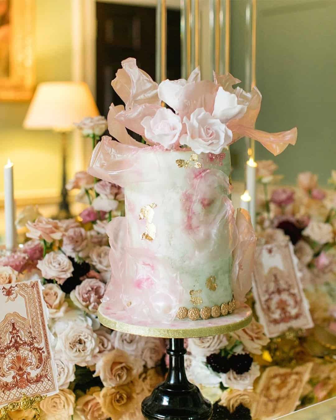 Light Gray Marble Wedding Cakes