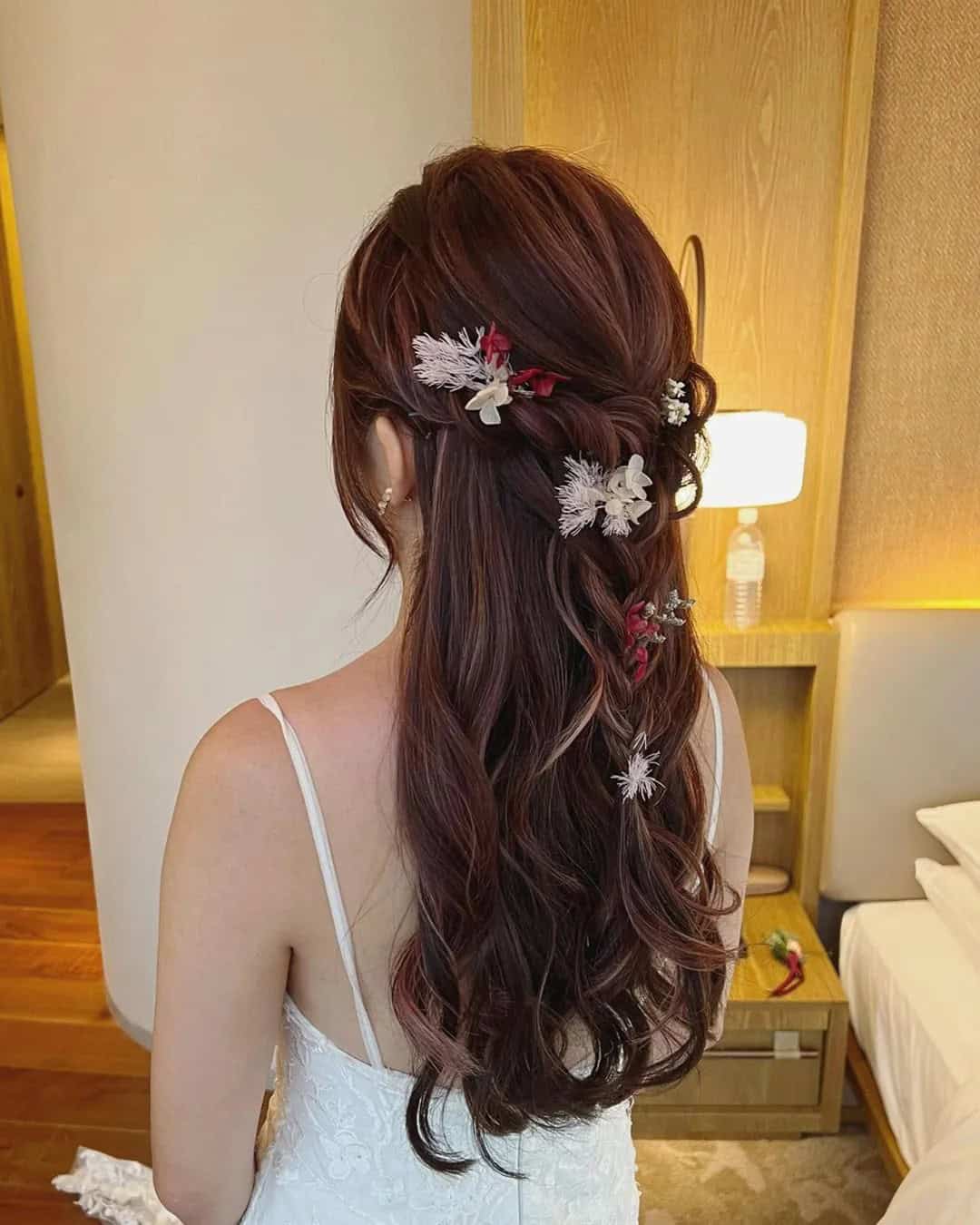 Asian Wedding Hairstyles Down
