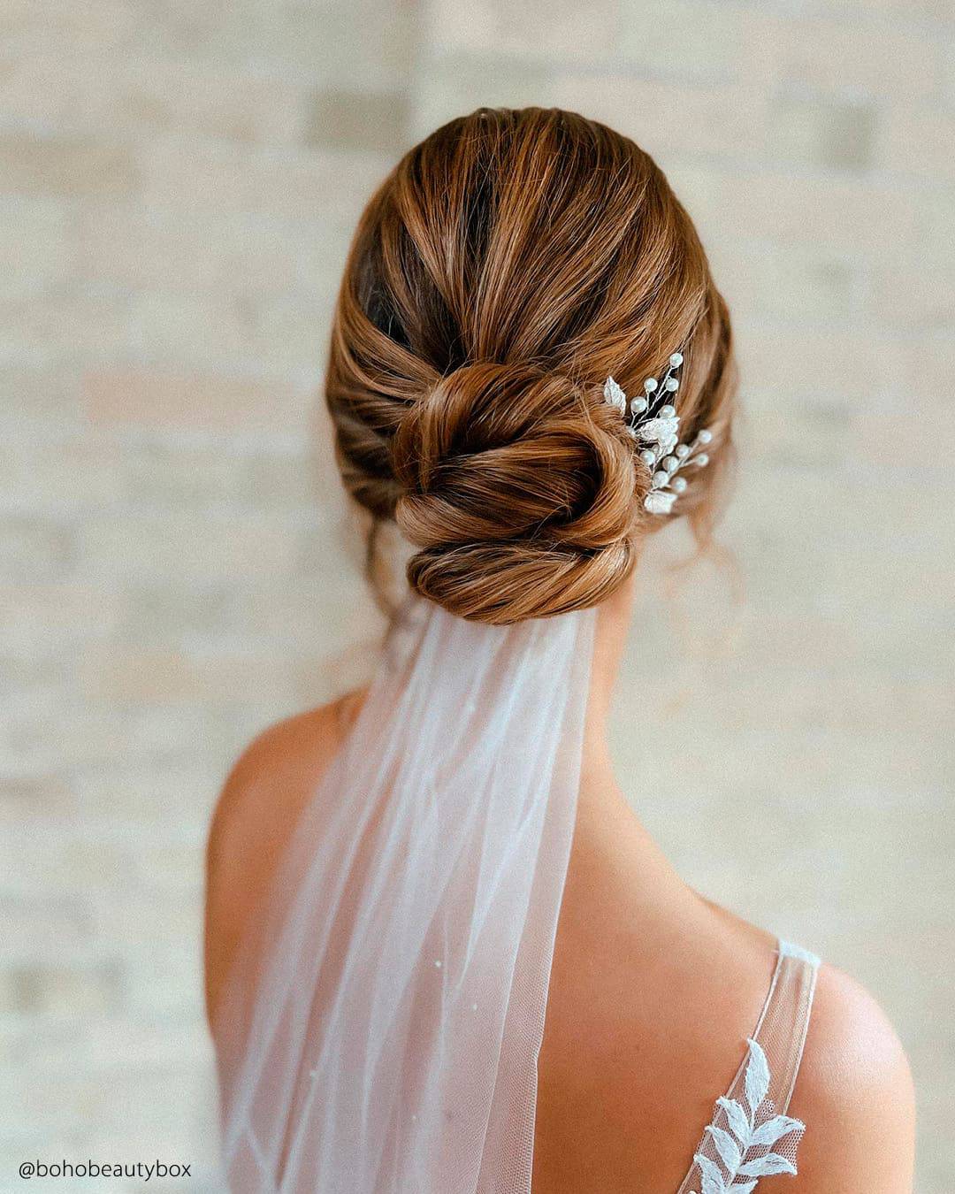 Wedding Hairstyles Bun With Veil