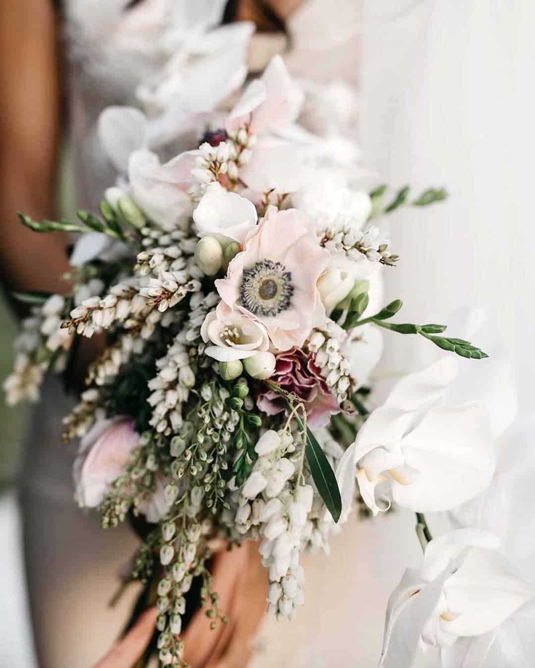 Wedding Cascade Bouquets with Orchids