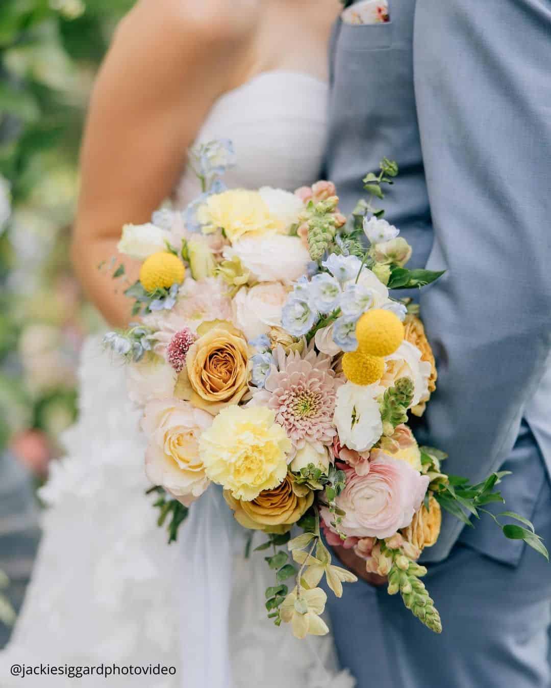 Cascading Pink And White Wedding Bouquets