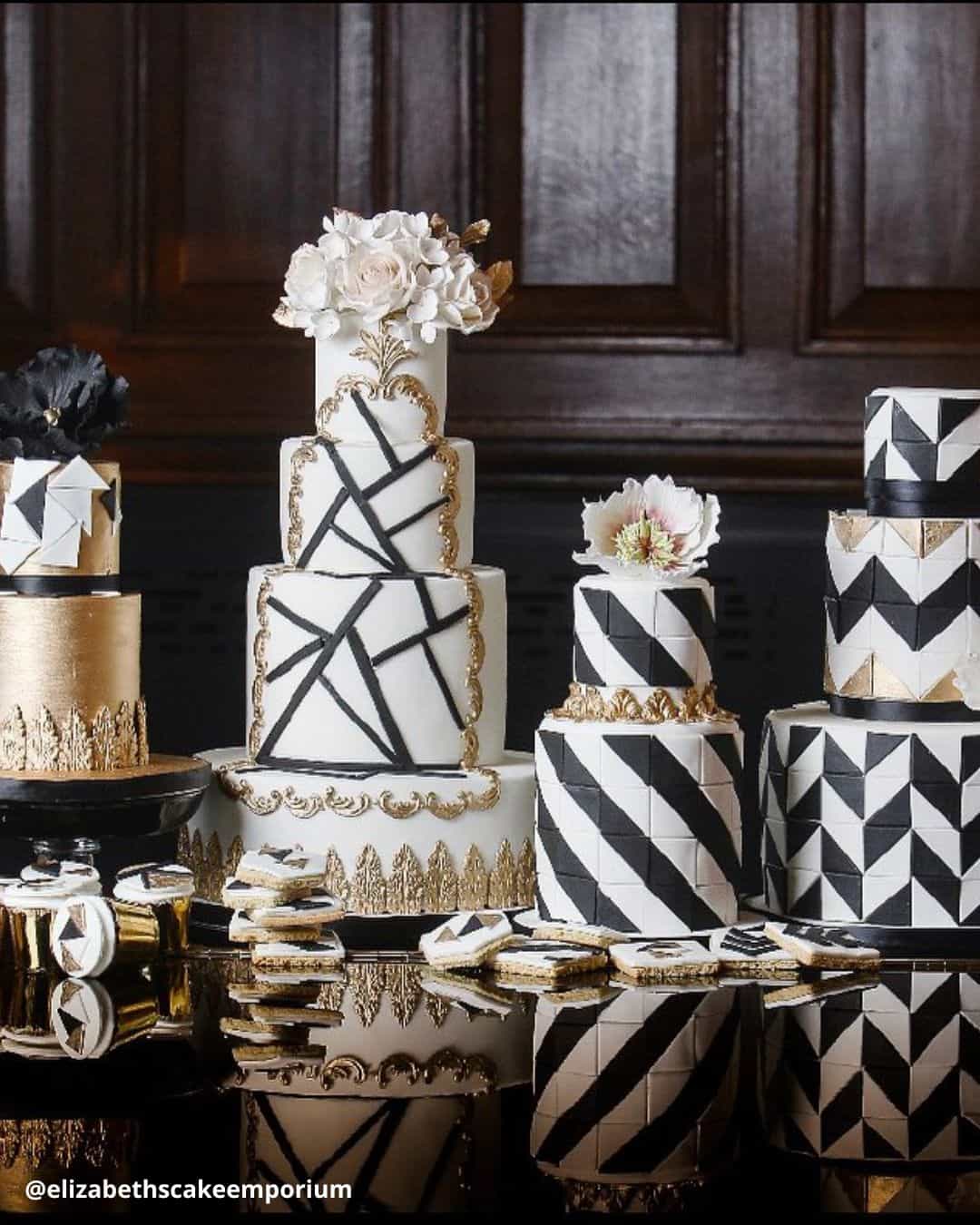Simple Black And White Wedding Cakes