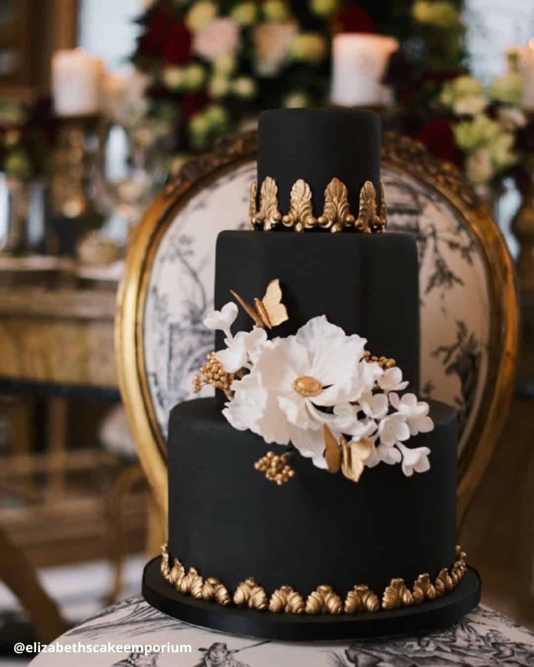 Simple Black And White Wedding Cakes