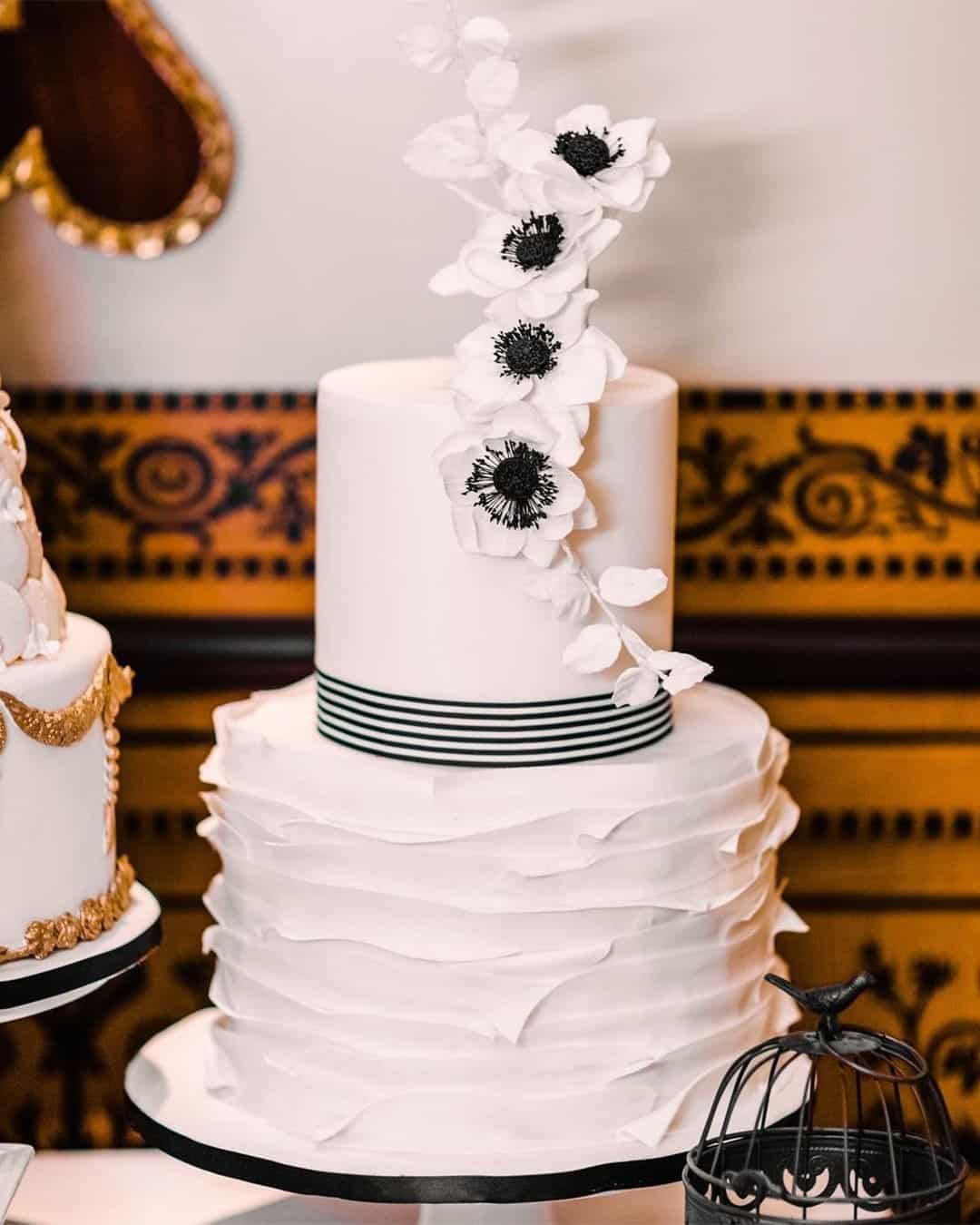 Tier Black and White Wedding Cakes