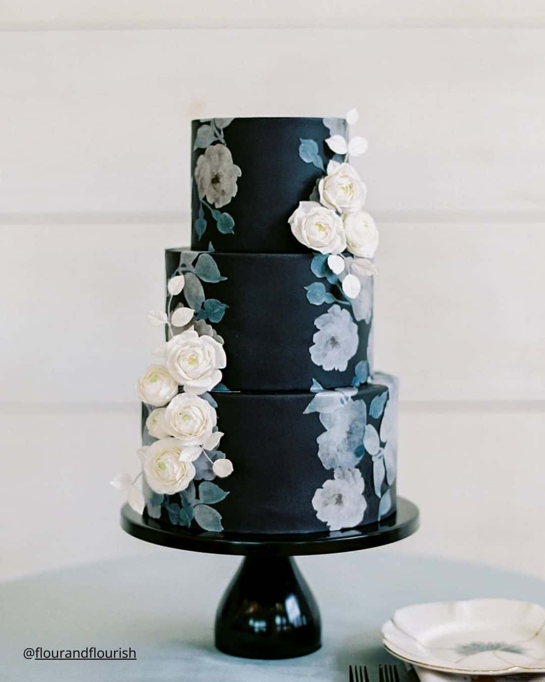 Tier Black and White Wedding Cakes