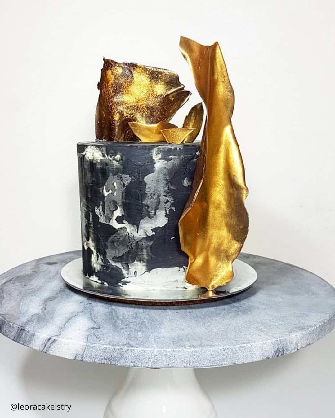 Black, Red, and White Wedding Cakes