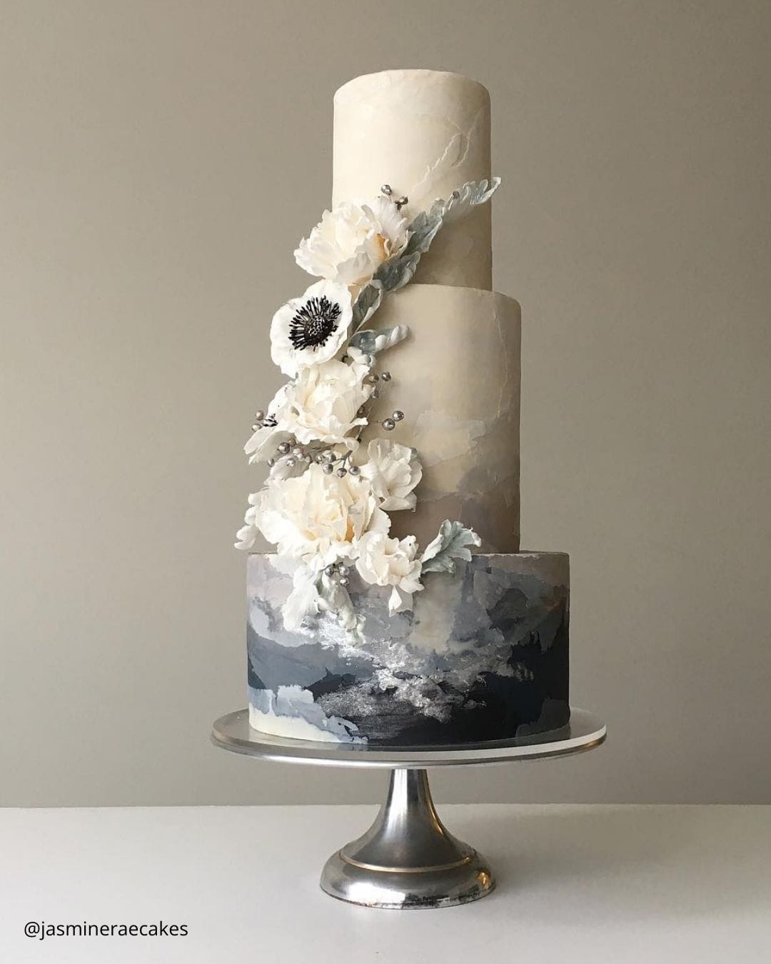 Black, Red, and White Wedding Cakes