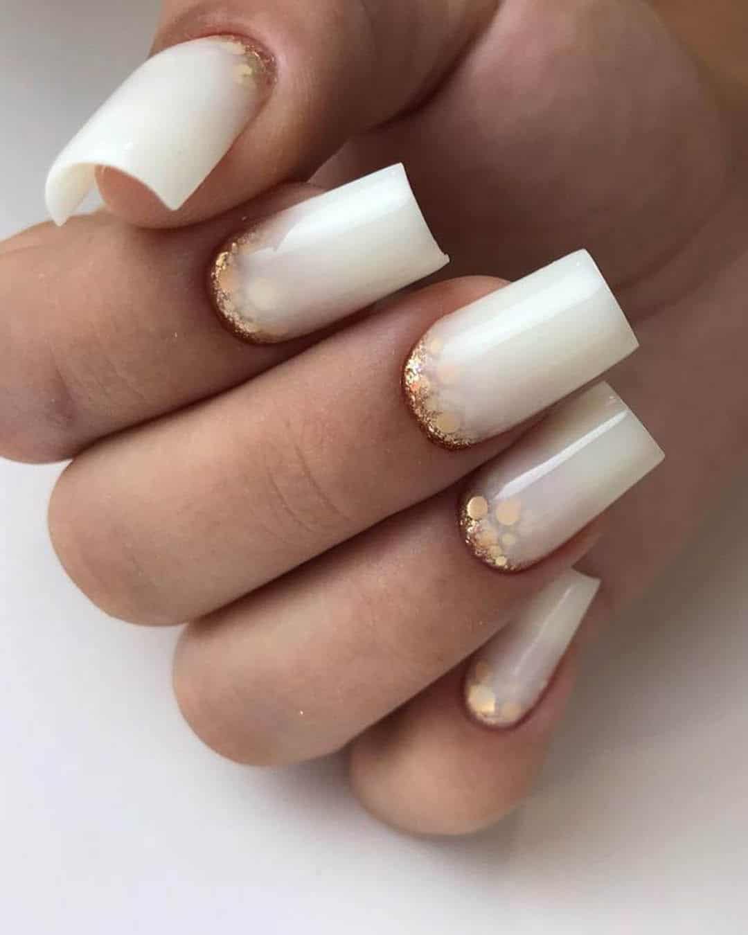 White Glitter Nails