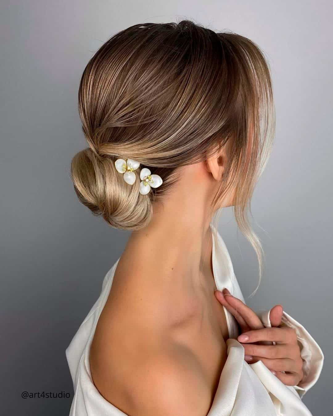 Low Messy Wedding Bun